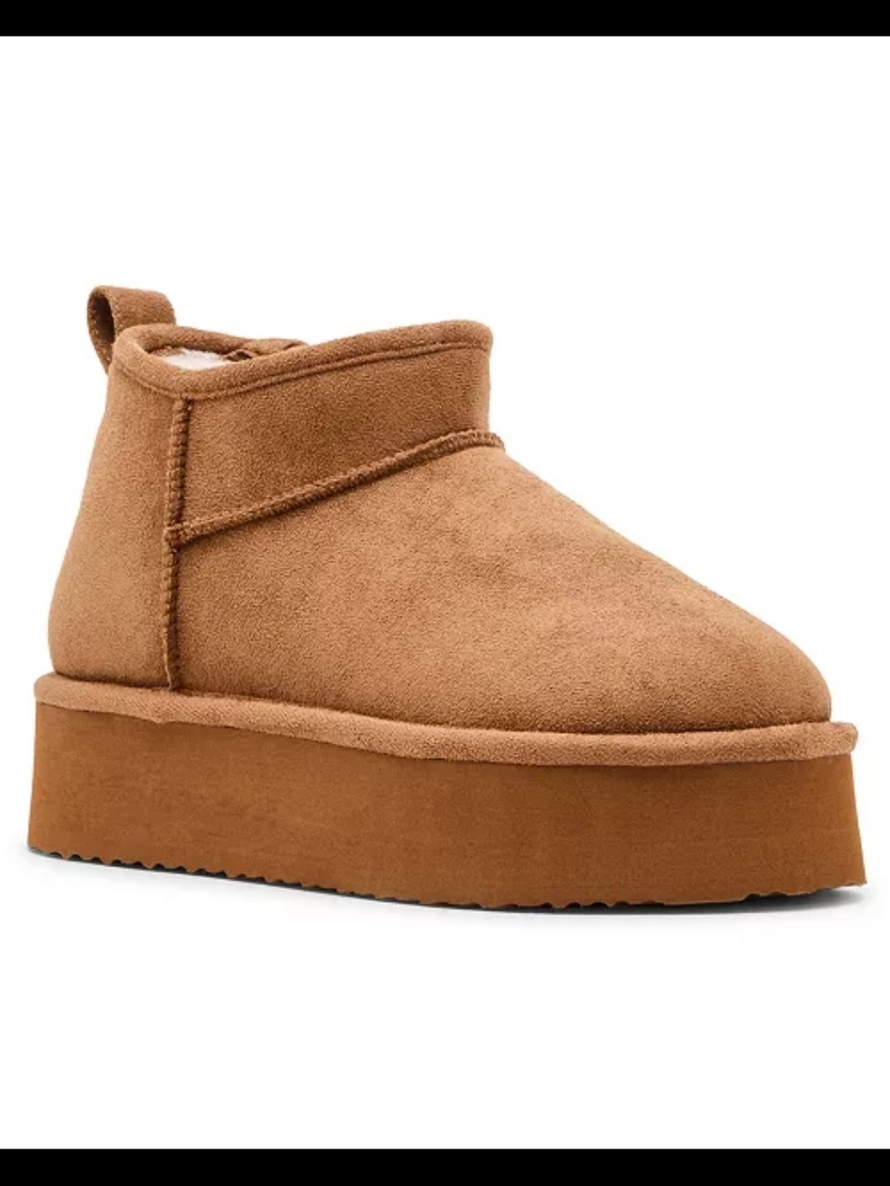 Steve Madden Tan Suede Platform Ankle Bootie